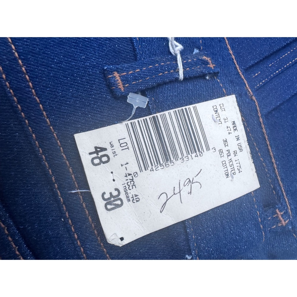 Vintage Key Industries Mens 48x30 Stretch Denim Jeans Made in USA Dark Wash Boot